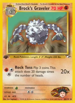 Brock's Graveler card from Gym Heroes, number 40/132