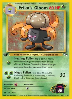 Erika's Gloom card from Gym Heroes, number 45/132