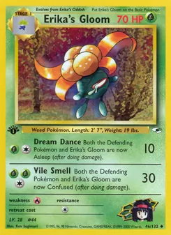 Erika's Gloom card from Gym Heroes, number 46/132