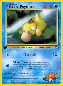 Misty's Psyduck card from Gym Heroes, number 54/132