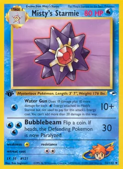 Misty's Starmie card from Gym Heroes, number 56/132