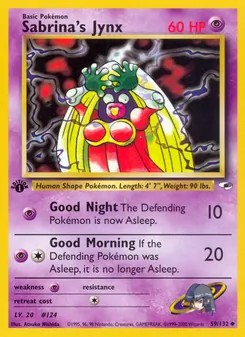 Sabrina's Jynx card from Gym Heroes, number 59/132
