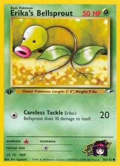 Erika's Bellsprout card from Gym Heroes, number 76/132