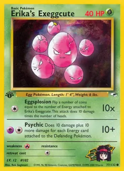 Erika's Exeggcute card from Gym Heroes, number 77/132