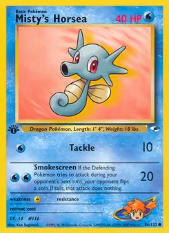 Misty's Horsea card from Gym Heroes, number 86/132