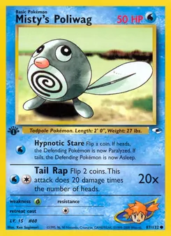 Misty's Poliwag card from Gym Heroes, number 87/132