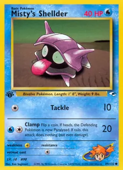 Misty's Shellder card from Gym Heroes, number 89/132