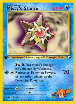 Misty's Staryu card from Gym Heroes, number 90/132