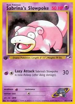 Sabrina's Slowpoke card from Gym Heroes, number 95/132