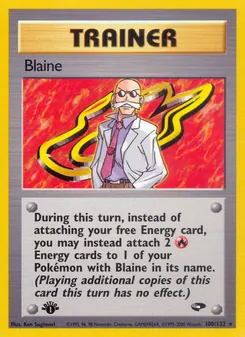 Blaine card from Gym Challenge, number 100/132