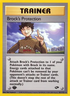 Brock's Protection card from Gym Challenge, number 101/132