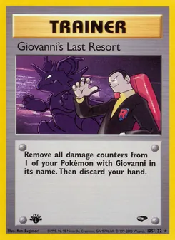 Giovanni's Last Resort card from Gym Challenge, number 105/132