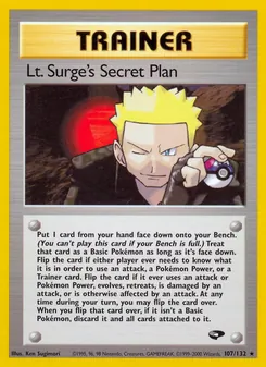 Lt. Surge's Secret Plan card from Gym Challenge, number 107/132