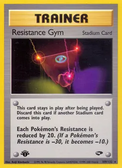 Resistance Gym card from Gym Challenge, number 109/132