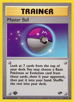 Master Ball card from Gym Challenge, number 116/132