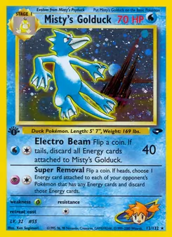 Misty's Golduck card from Gym Challenge, number 12/132