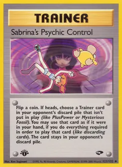 Sabrina's Psychic Control card from Gym Challenge, number 121/132