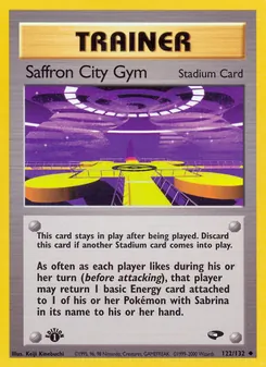 Saffron City Gym card from Gym Challenge, number 122/132