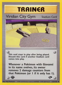 Viridian City Gym card from Gym Challenge, number 123/132