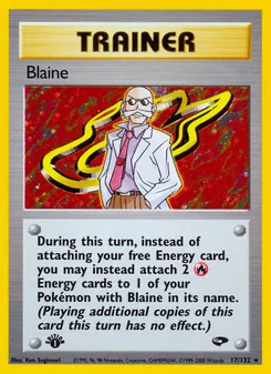 Blaine card from Gym Challenge, number 17/132