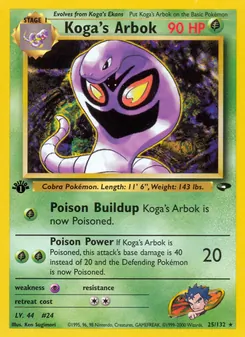Koga's Arbok card from Gym Challenge, number 25/132