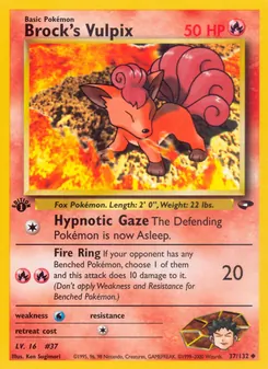 Brock's Vulpix card from Gym Challenge, number 37/132