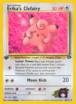 Erika's Clefairy card from Gym Challenge, number 40/132
