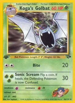 Koga's Golbat card from Gym Challenge, number 46/132