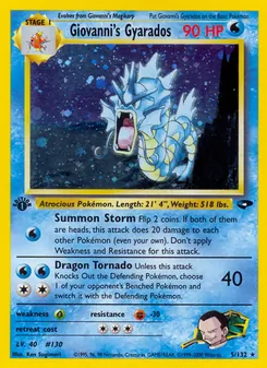 Giovanni's Gyarados card from Gym Challenge, number 5/132