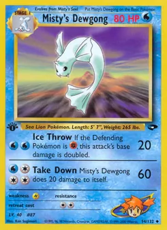 Misty's Dewgong card from Gym Challenge, number 54/132