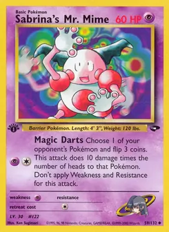 Sabrina's Mr. Mime card from Gym Challenge, number 59/132