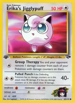 Erika's Jigglypuff card from Gym Challenge, number 69/132