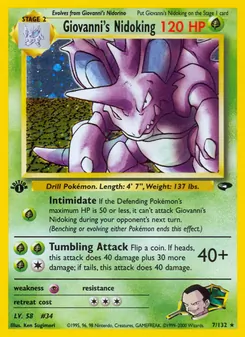 Giovanni's Nidoking card from Gym Challenge, number 7/132
