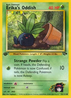 Erika's Oddish card from Gym Challenge, number 70/132