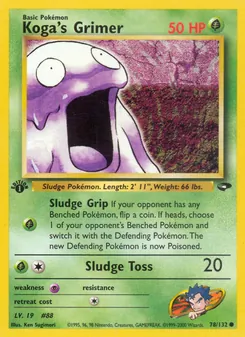 Koga's Grimer card from Gym Challenge, number 78/132