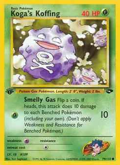 Koga's Koffing card from Gym Challenge, number 79/132