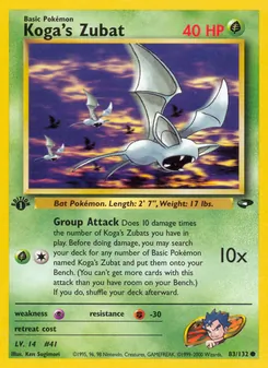 Koga's Zubat card from Gym Challenge, number 83/132