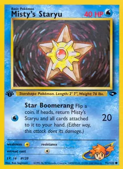 Misty's Staryu card from Gym Challenge, number 92/132
