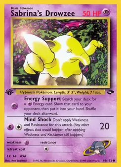 Sabrina's Drowzee card from Gym Challenge, number 95/132