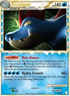 Feraligatr card from HeartGold SoulSilver, number 108/123