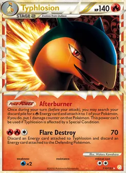 Typhlosion card from HeartGold SoulSilver, number 110/123