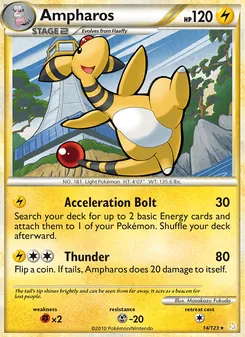 Ampharos card from HeartGold SoulSilver, number 14/123
