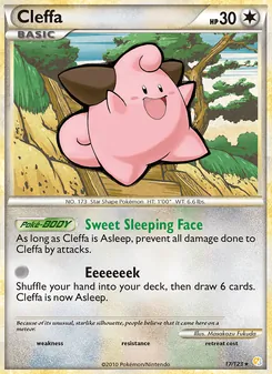 Cleffa card from HeartGold SoulSilver, number 17/123