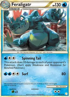 Feraligatr card from HeartGold SoulSilver, number 20/123