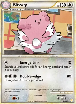 Blissey card from HeartGold SoulSilver, number 36/123