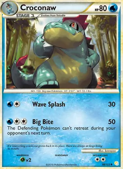 Croconaw card from HeartGold SoulSilver, number 38/123