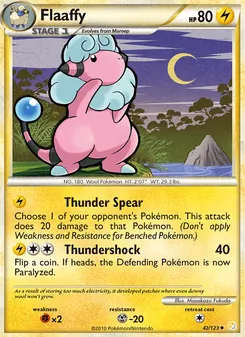 Flaaffy card from HeartGold SoulSilver, number 42/123