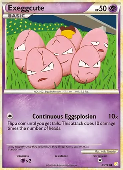 Exeggcute card from HeartGold SoulSilver, number 63/123