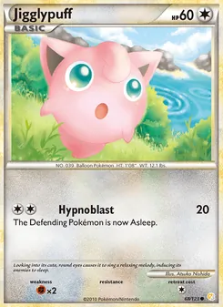 Jigglypuff card from HeartGold SoulSilver, number 68/123