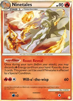 Ninetales card from HeartGold SoulSilver, number 7/123